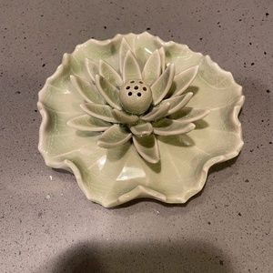 Lotus Blossom ceramic incense holder